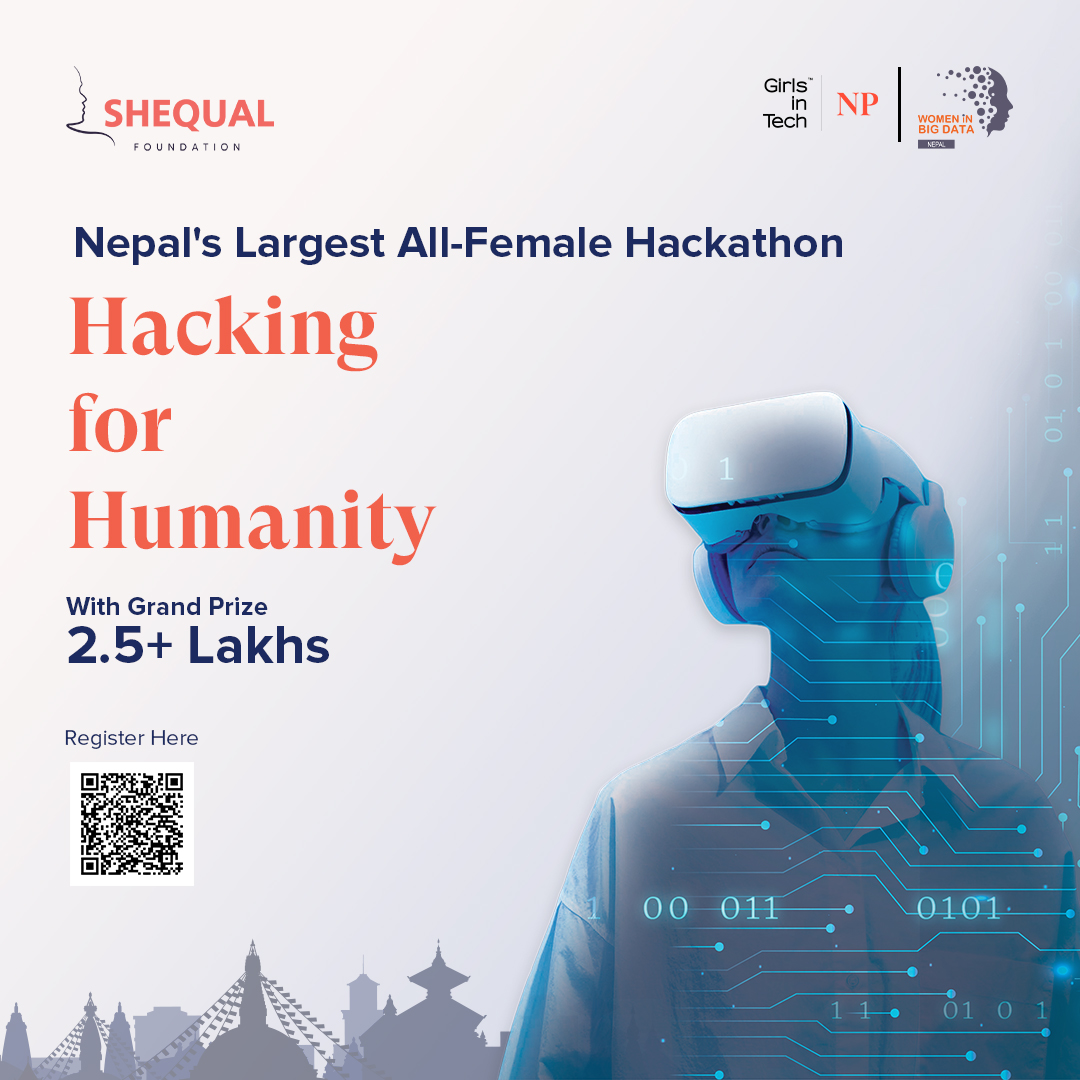 shequal_org's tweet photo. Start your engines - it's finally time for Nepal's Largest All-Female Hackathon: #HackingforHumanity 🥳👩💻🎉
Registrations open TOMORROW!
#ShequalFoundation #sheisequal #hackingforhumanity #hackathon #hackathons #GirlsInTech #girlsintechglobal #girlsintechnology #womenintech https://t.co/EKynYueo3t