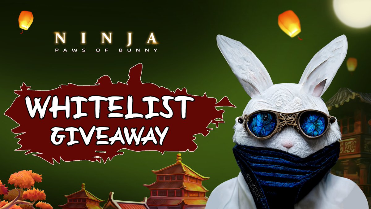 🎉 BUNNY NINJA GIVEAWAY 🎉

Prize 🏆:x1 #FREEMINT whitelist slot 🐰

To enter:
1️⃣ Follow <a href="/BunnyNinja__/">Paws of Bunny | FREEMINT</a>
2️⃣ Like and RT ❤️🔁
3️⃣ Tag 3 friends + comment your Blocto wallet 🫂

#NFTGiveaways #NFTs #BunnyNinja #onFlow <a href="/flow_blockchain/">Flow.com</a>