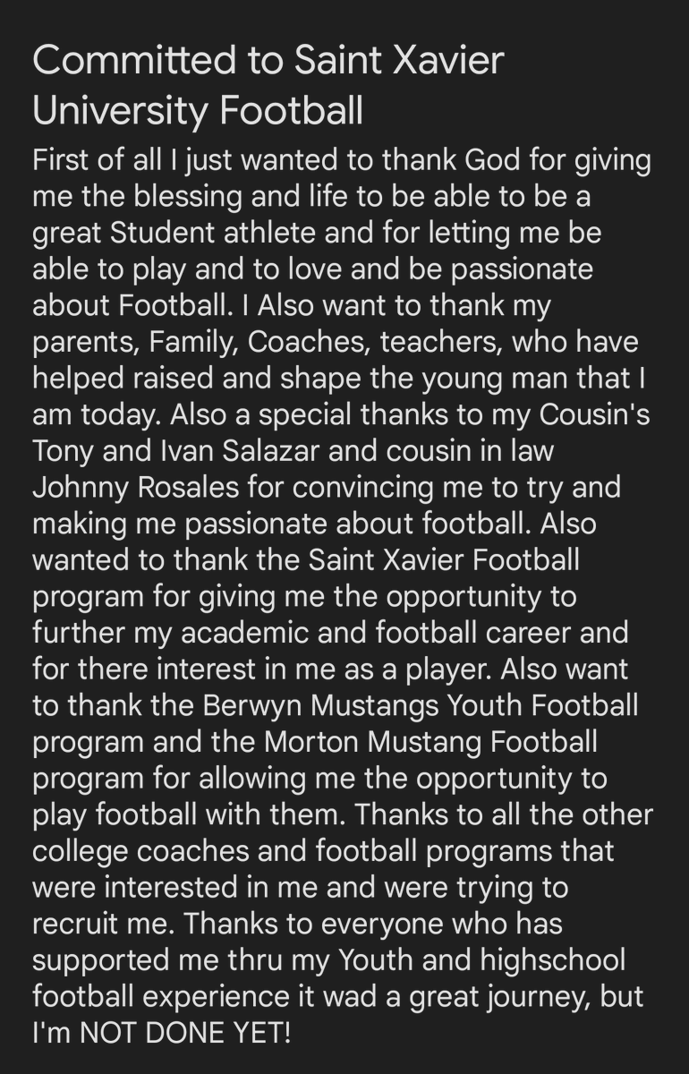 SantosT_75's tweet photo. I will be committing to Saint Xavier University to continue my academic and football career. #GoCougs
Thank you @bob_organ @coach_OD2 @CoachDuarte @JRGrayson @KayJay20_ @MortonFootball @MortonAthletics for everything. #MortonPride

@SXUFootball @BIGGUNONE @bigsmurf75 @mckeonwc https://t.co/BBunRW4mXu
