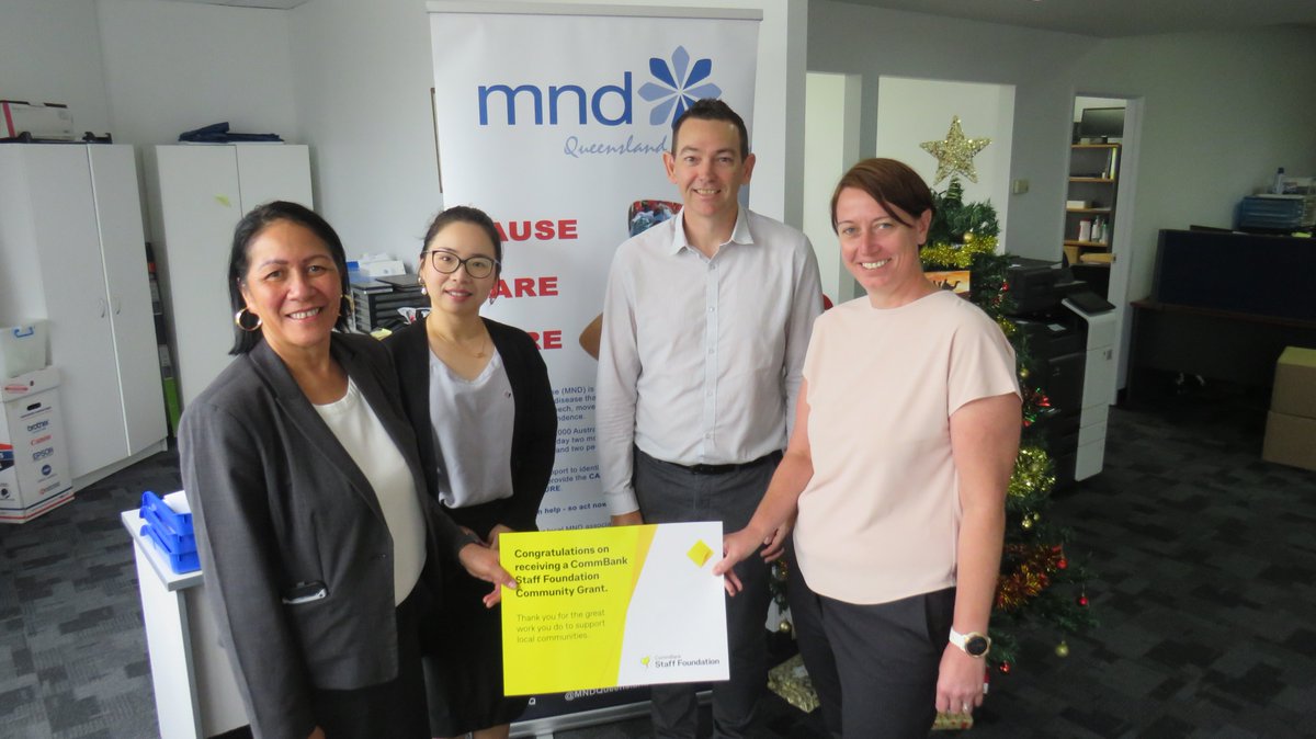MNDQueensland's tweet photo. Today we had a visit from Mel, Yuanyuan and Paul from the @CommBank to celebrate the $10,000 grant we've received from the CommBank Staff Foundation! The grant will support MND QLD's Voice Banking Clinic. 💙
#commbanklife #MND #grant #voicebanking #causecarecure #nevergiveup https://t.co/9zeoAhyHPn
