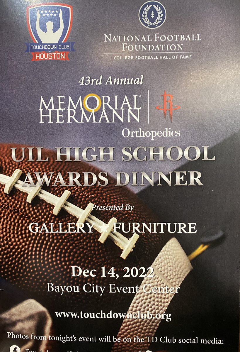 🏈@katyisd has several athletes nominated tonight as @HoustonTDClub Players of the Year: Defense - Johnathan Hall, Katy David Hicks, Jr, Paetow Offense - Seth Davis, Katy Gavin Rutherford, Cinco Ranch Coach - Chris Dudley, Cinco Ranch