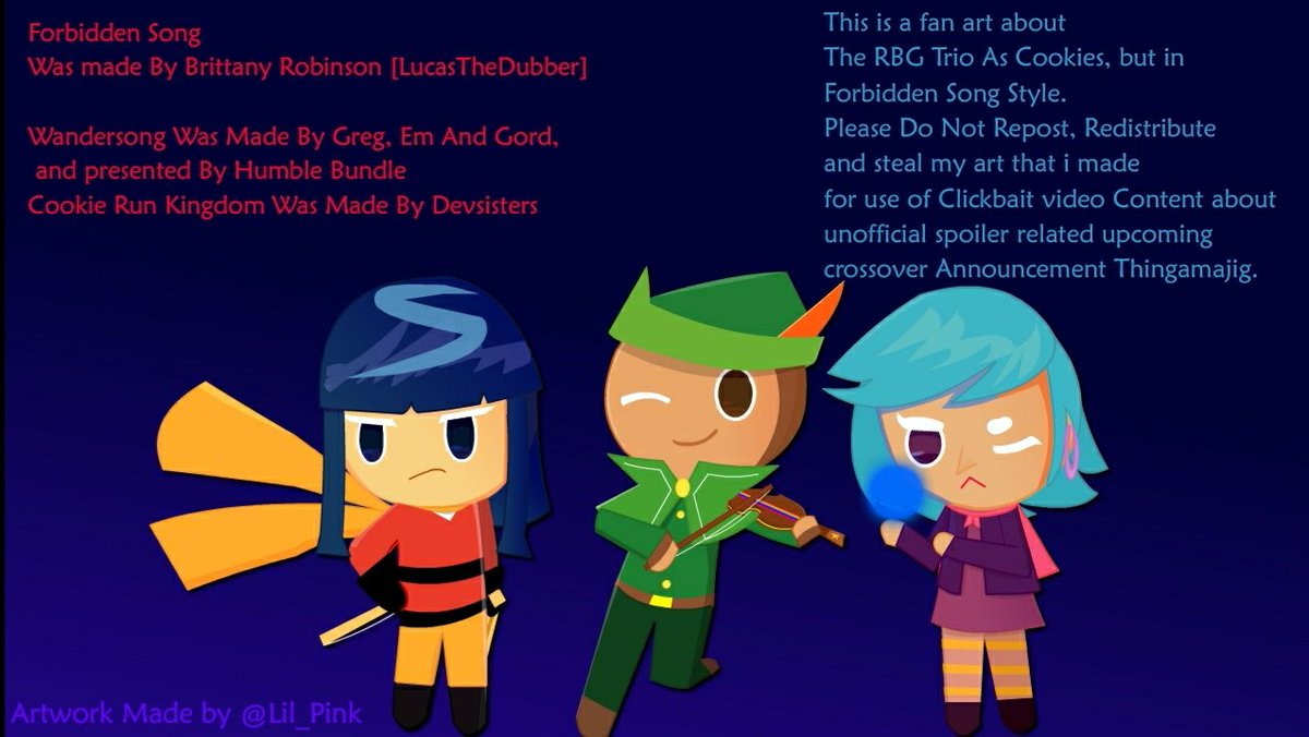 Bliss_Flower4's tweet photo. For a while ago. I drew the RGB Squad [Forbidden Song Style] as Cookies! :3 
Rules are in this picture 
#forbiddensong was made by #brittcorruption 
#wandersong was created by @GregLobanov em and gord 
Cookie run was made by #devsisters https://t.co/JvR6yEUUAP