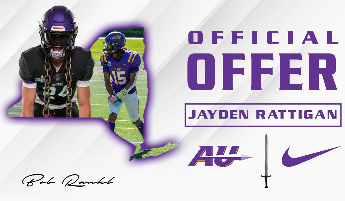 I thank God for this blessing, without him I am nothing🙏🏾. After a great talk with <a href="/Coach_Rankl/">Bob Rankl</a> <a href="/Coach_Bailey2/">Curtis Bailey</a> <a href="/c40williams/">Casey Williams</a> and the rest of the <a href="/AUSaxonFootball/">Alfred U Football</a> coaching staff i at blessed to receive my 1st offer to play Football at the next level.  #Sharpenyoursword⚔️ #AGTG