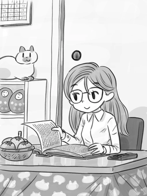 こたつで読書 