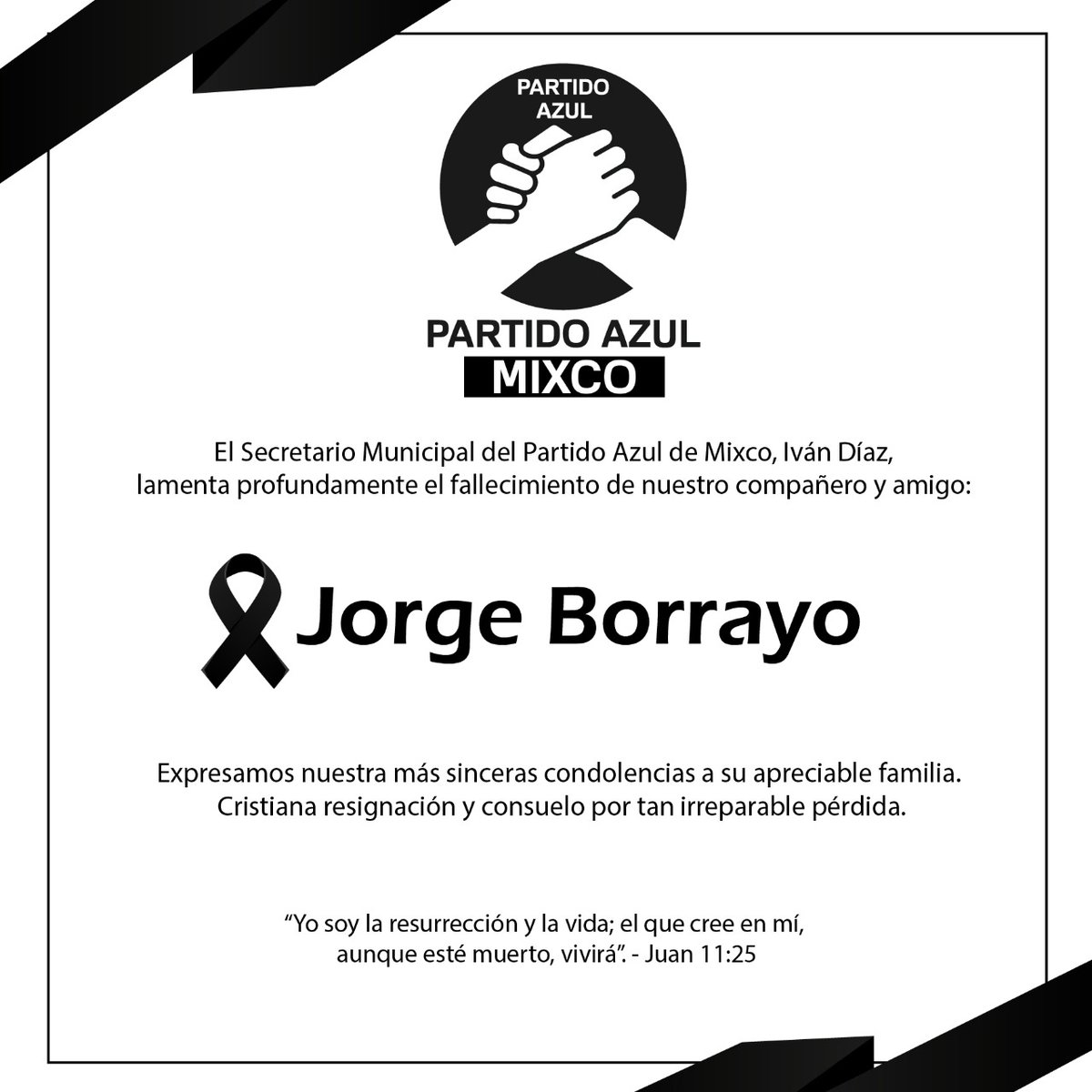 azulmixco's tweet photo. El Secretario Municipal del Partido Azul de Mixco, @IvanDiazMixco, lamenta profundamente el fallecimiento de nuestro compañero y amigo: https://t.co/gzaYuN9fhR