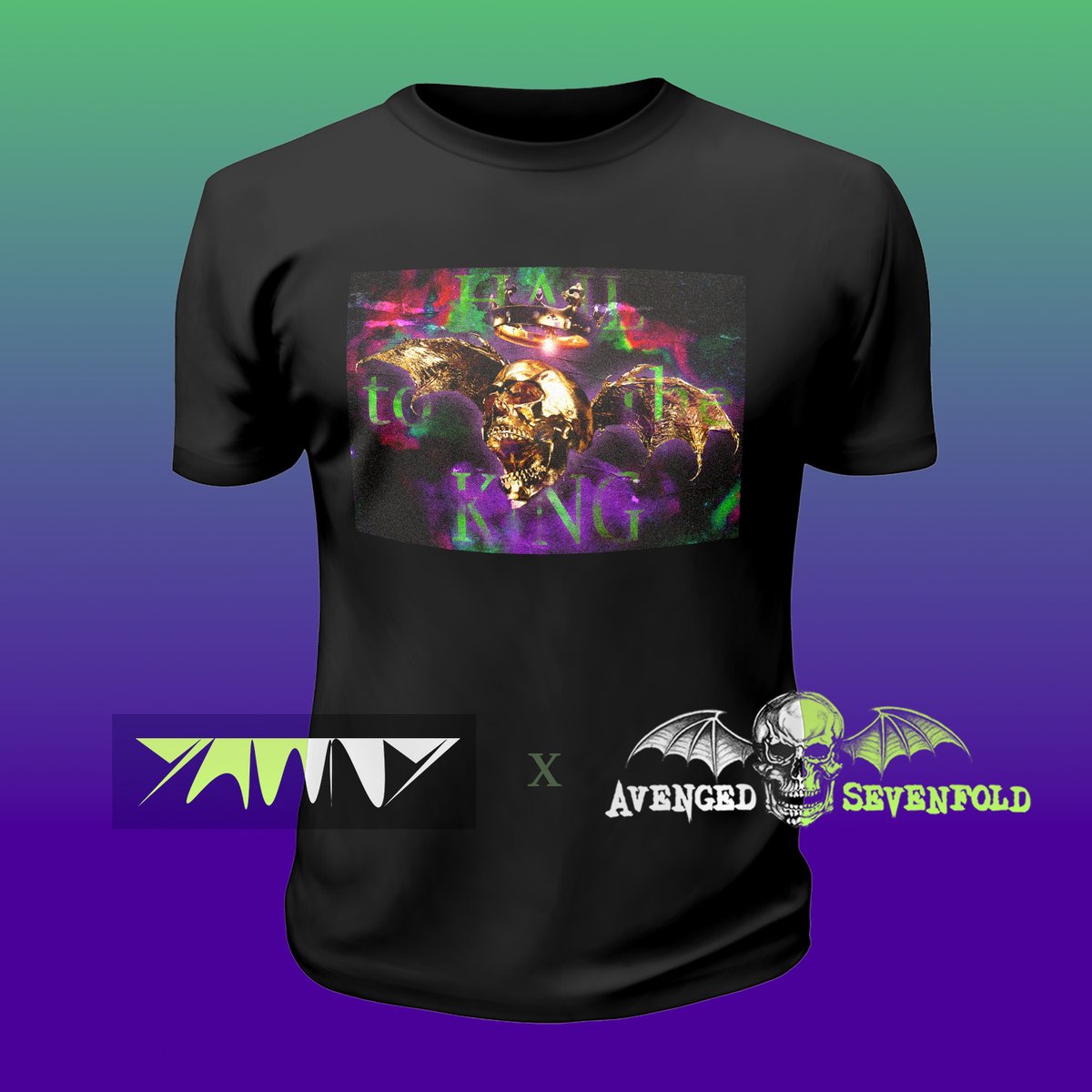 Fantasy collab with <a href="/TheOfficialA7X/">Avenged Sevenfold</a> posted on <a href="/DeathbatsClub/">Deathbats Club</a> discord channel ! 

Submitted this Tee/album artwork for the 1 year anniversary Deathbat token, but also wanted to make a tribute piece for the band that got me into heavy metal 🤘 

<a href="/shadows_eth/">Shadows</a> as the model here 😎