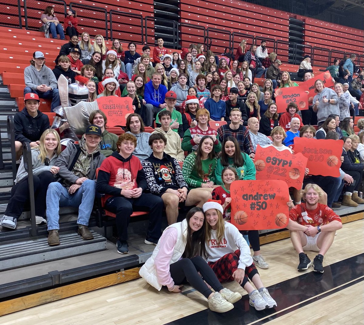 The_KnightClub's tweet photo. The KnightClub cheering on our aTLS team! ❤️🖤❤️TRIAD! #triadtogether https://t.co/0sQjRXSHZk