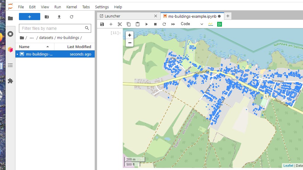 SaquibOptimusAI's tweet image. However, the microsoft buildings footprint dataset available on #PlanetaryComputer by @Microsoft is more elaborate with 999 million building footprints.