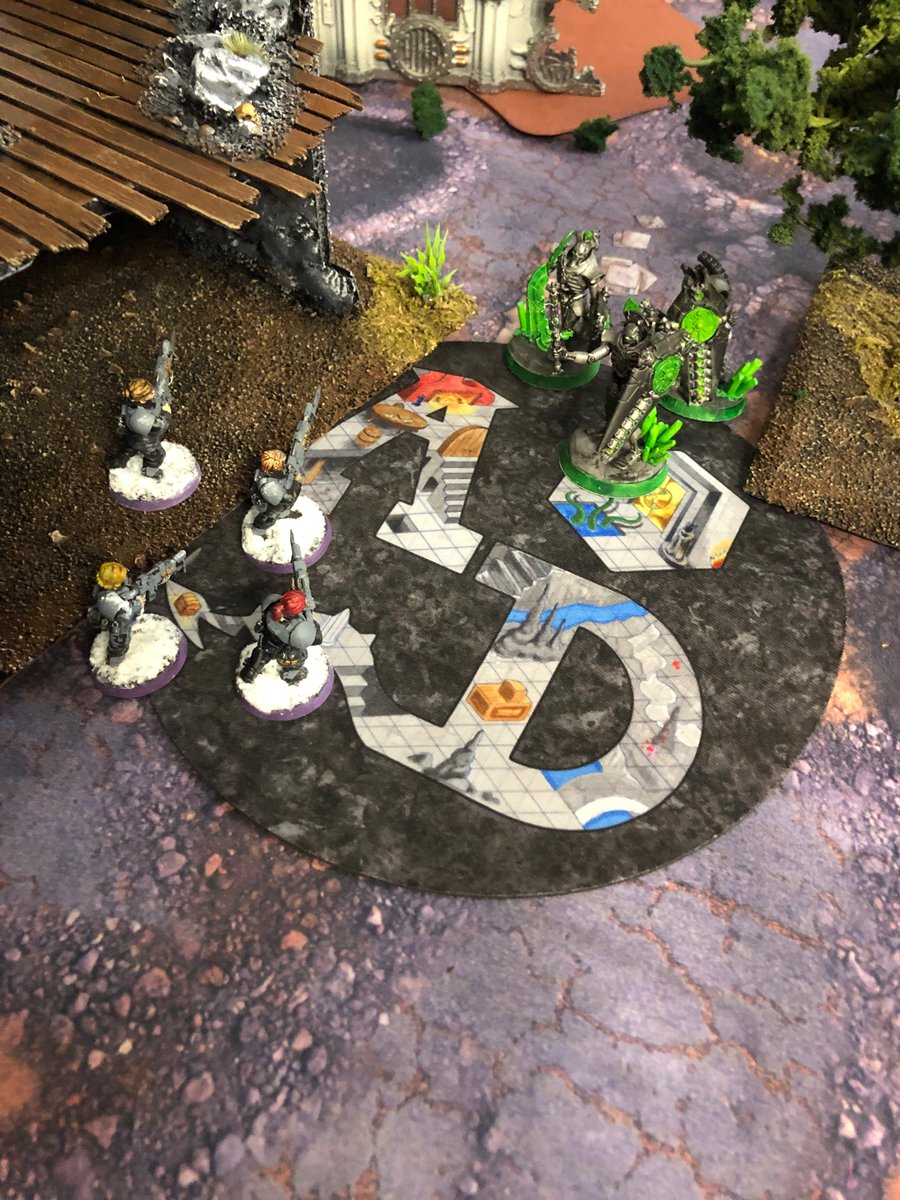 AuthenticDunge1's tweet photo. New Product highlight! Take the guesswork out of measuring objectives and speed up your games with our AD neoprene objective markers! They feature a pretty fancy design by local artist, storyteller and business owner @evilanvil666 over at Atomic Tattoo and Piercing! https://t.co/51mhxdl3wD