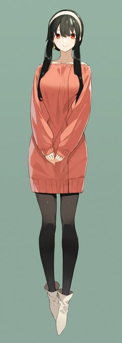 「breasts sweater dress」 illustration images(Latest)