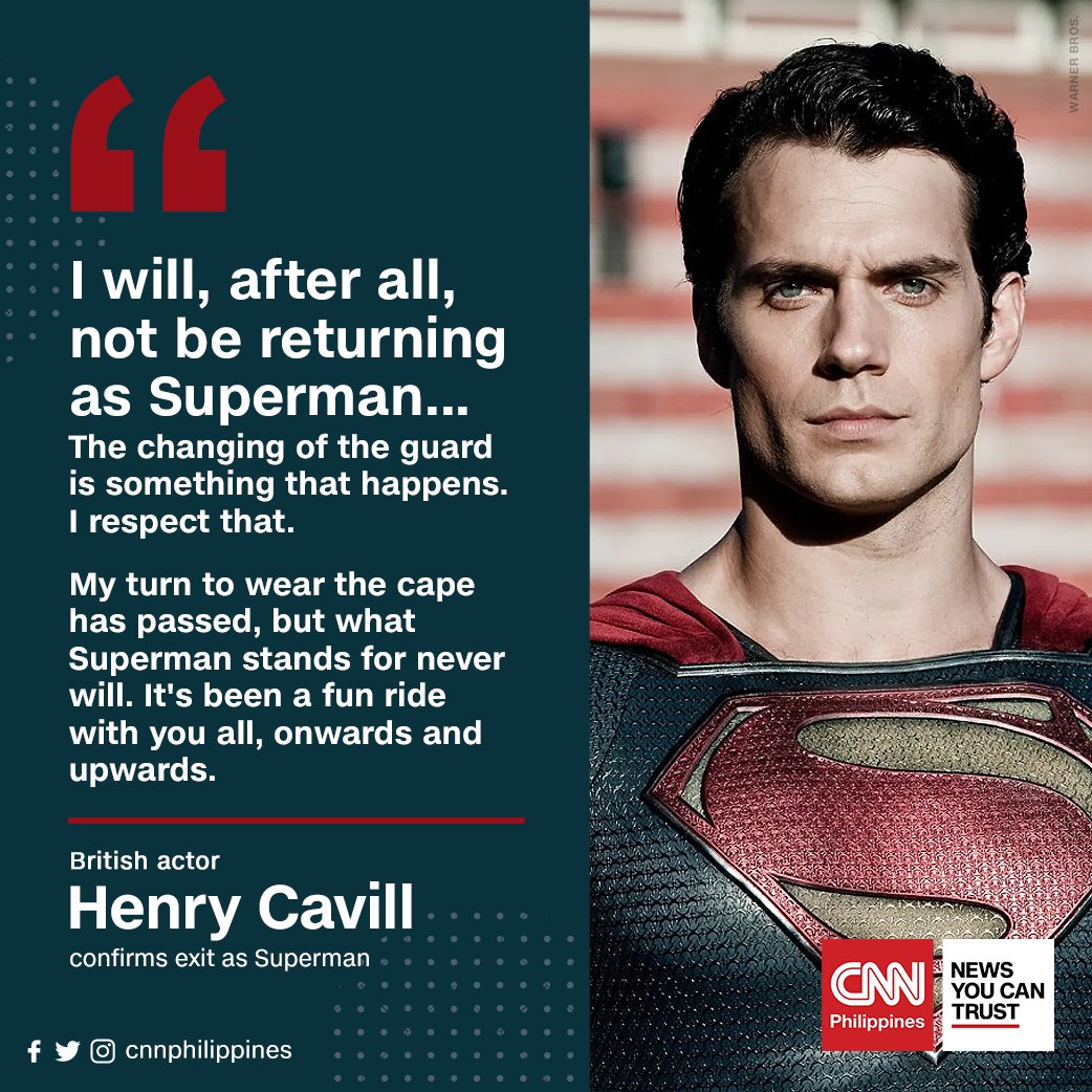 Henry Cavill Confirms NOT Returning As Superman: 'My Turn To Wear The Cape  Has Passed