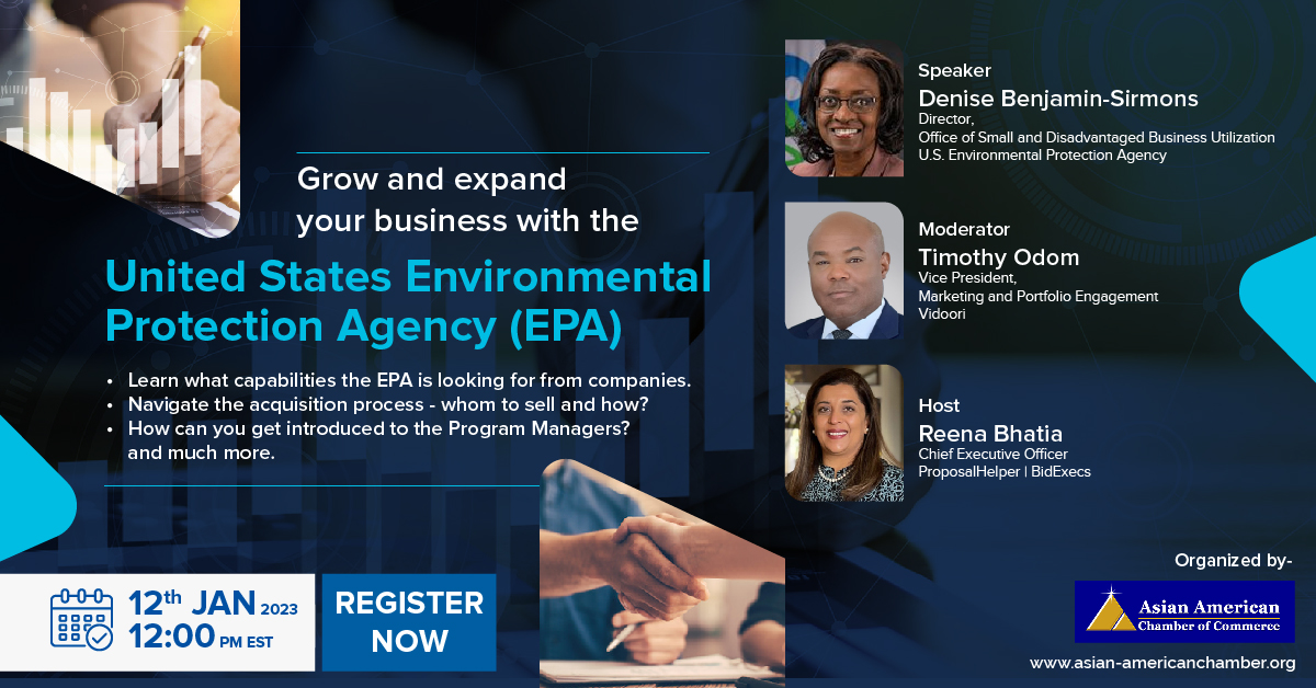 AsianAmCham's tweet image. Let&apos;s gear up for a grand new 2023
#ProposalHelper and #BidExecs in association with #AsianAmericanChamberOfCommerce invite you to a super exciting #webinar #GrowAndExpandYourBusinessWithTheUSEnvironmentalProtectionAgency
Register now: bit.ly/3BBJkrp

#AACCEvents