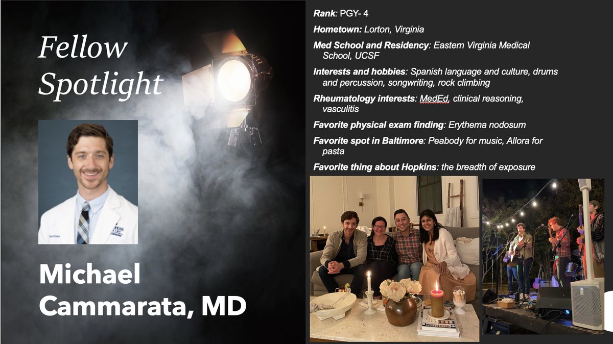 When we say our Rheum fellows are talented, we mean it. 👇🏽Prize-winning matador, singer, musician and songwriter🎸 

You can find our very own @cammaratamj either on Spotify:
open.spotify.com/artist/09xnSM6… 
or on Pubmed: link.springer.com/article/10.100…

#RheumFellows #talent
#ArtAndScience