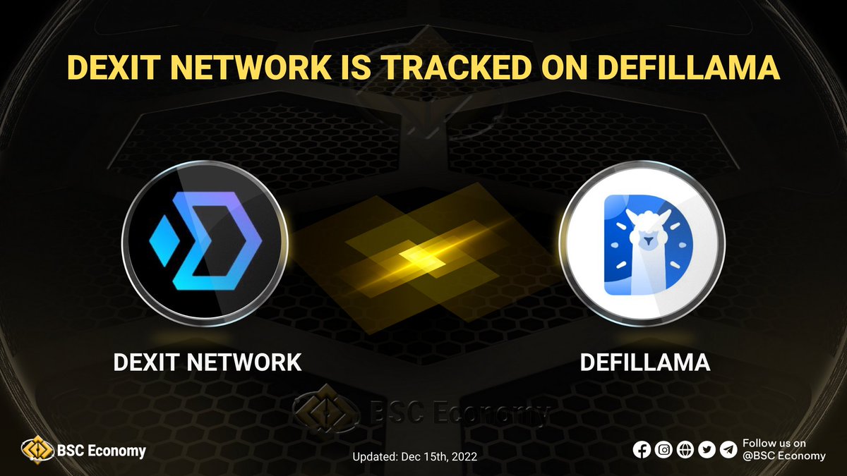 VertexsAi_'s tweet photo. 🔥@DexitNetwork is tracked on @DefiLlama🔥
🚀Developers can create smart contracts like #Defi Apps, #NFTs, games, etc. on the #DexitNetwork and earn up to 45%🚀
🌎Let's find out now👉https://t.co/kScuT5CWtO👈
#BSCEconomy #BSC #BNB #BNBChain $BNB #BNBchainNFTs #NFT #Web3 https://t.co/iquQwy7GWY