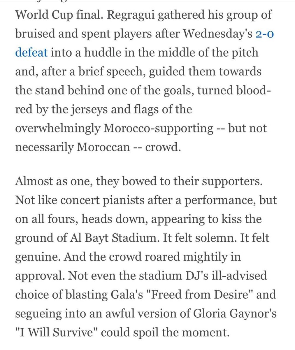 my brothers in news <a href="/ESPNFC/">ESPN FC</a> it is almost the year of someone’s lord 2023 and I know you did not refer to these Moroccans prostrating in prayer and thanks to God, as 1.9 billion Muslims do, as ‘bowing to their fans’.