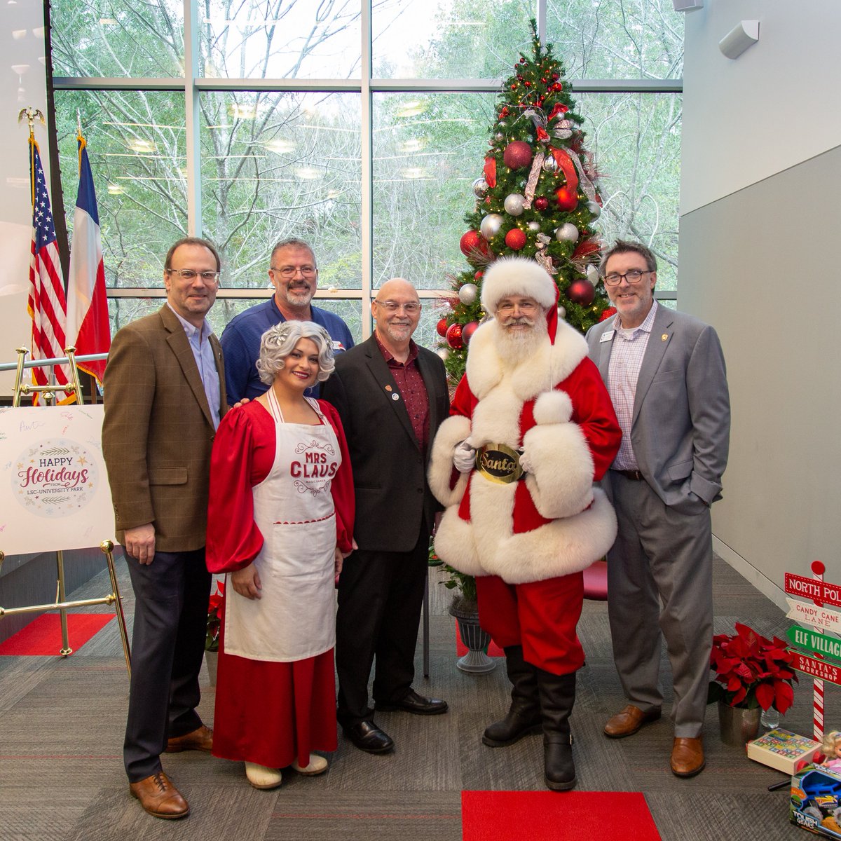 PrezShah's tweet photo. The @LSCUP family shared some holiday cheer this week. Santa and Mrs. Claus stopped by to help us celebrate. Working with such dedicated faculty and staff is an honor and a privilege. Happy Holidays! 
I look forward to 2023! #holidayparty #workfamily https://t.co/LPKJ8HV4U6
