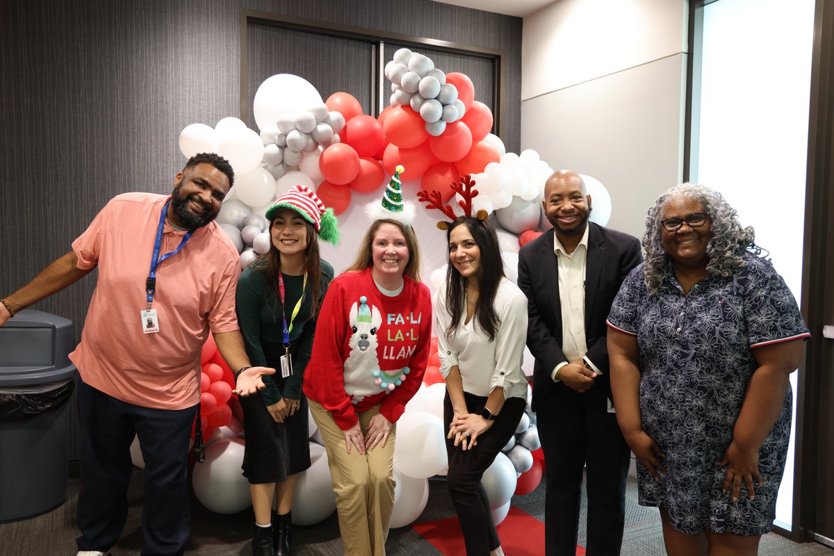 PrezShah's tweet photo. The @LSCUP family shared some holiday cheer this week. Santa and Mrs. Claus stopped by to help us celebrate. Working with such dedicated faculty and staff is an honor and a privilege. Happy Holidays! 
I look forward to 2023! #holidayparty #workfamily https://t.co/LPKJ8HV4U6