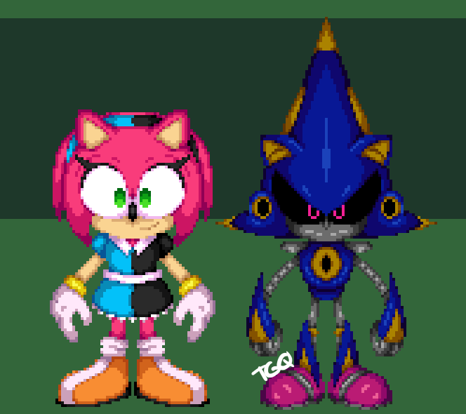 ♦️♣️Grand♥️♠️ on X: Amy and Metal Sonic Sprites #SonicTheHedeghog   / X