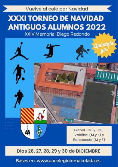 AAACoinma's tweet photo. XXXI Torneo de Navidad Antiguos Alumnos 2022 - Inscripciones hasta 21 de diciembre. Bases y formulario:
https://t.co/ovbcGBu40f
ASOCIACION ANTIGUOS ALUMNOS COLEGIO INMACULADA GIJON https://t.co/z5lII9HKCT https://t.co/2SOWzMGvp9