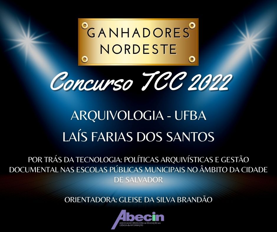 AbecinOficial's tweet photo. Confira as ganhadoras da Regional Nordeste do Concurso TCC ABECIN 2022:
- Arquivologia: Laís dos Santos (UFBA):
- Biblioteconomia: Vanuci da Silva (UFS);
- Gestão da Informação: Roberta de Souza (UFPE).
Parabéns! 👏🏻🎉
#Abecin #ConcursoTCCAbecin https://t.co/mu1DjZk70E