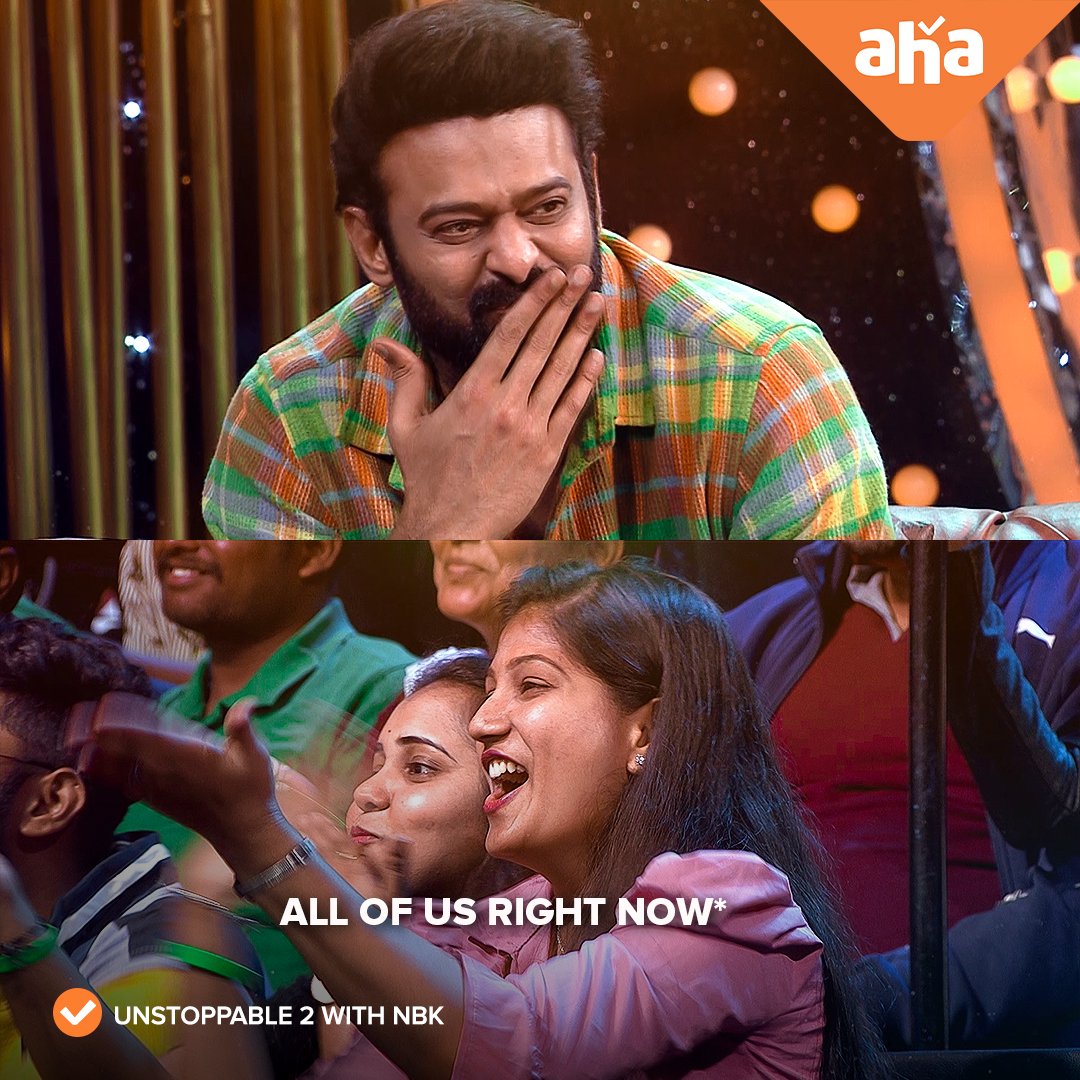 ahavideoIN's tweet photo. Don't we all relate to this?❤️
#UnstoppableWithNBKS2 with #Prabhas promo coming soon...
#NandamuriBalakrishna @yoursgopichand https://t.co/n3rfxYEHUf