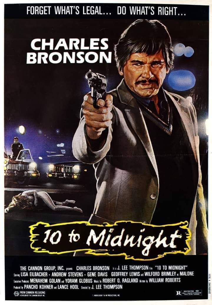 elongatedbean's tweet photo. Now Watching:

10 to Midnight (J. Lee Thompson, 1983)

Getting ready to check out a piece of 80s sleaze!

#10ToMidnight #JLeeThompson #CharlesBronson #EugeneMDavis
#AndrewStevens #LisaEilbacher #FilmTwitter #filmtwt #ScreenPix @ScreenPixTV #CannonFilms https://t.co/Ys7OQlkK9i