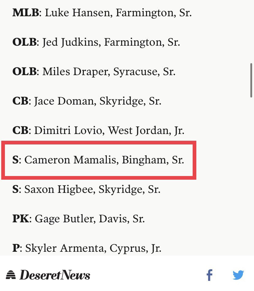 Proud to make the 6A Second Team All-State Safety‼️
2 INT | 84 TCKL | 4 PBU