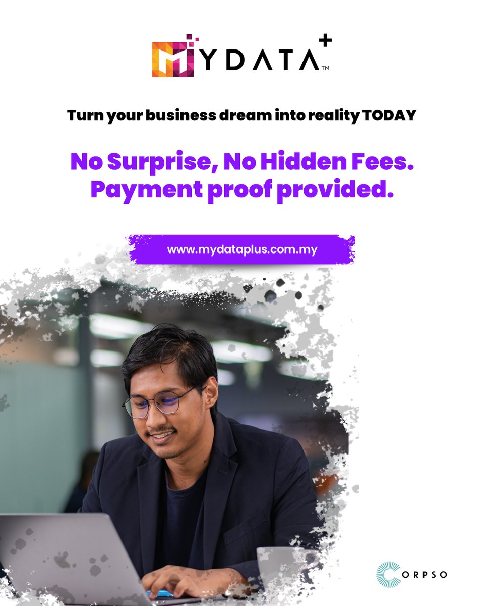 mydataplus's tweet image. Guess what? With MYDATA+, no surprise charges, no hidden fees, and payment proof provided.

Sign up now at mydataplus.com.my 

#mydataplus #mydatacorpso #digitalcosec #secretarialservices #companyincorporation