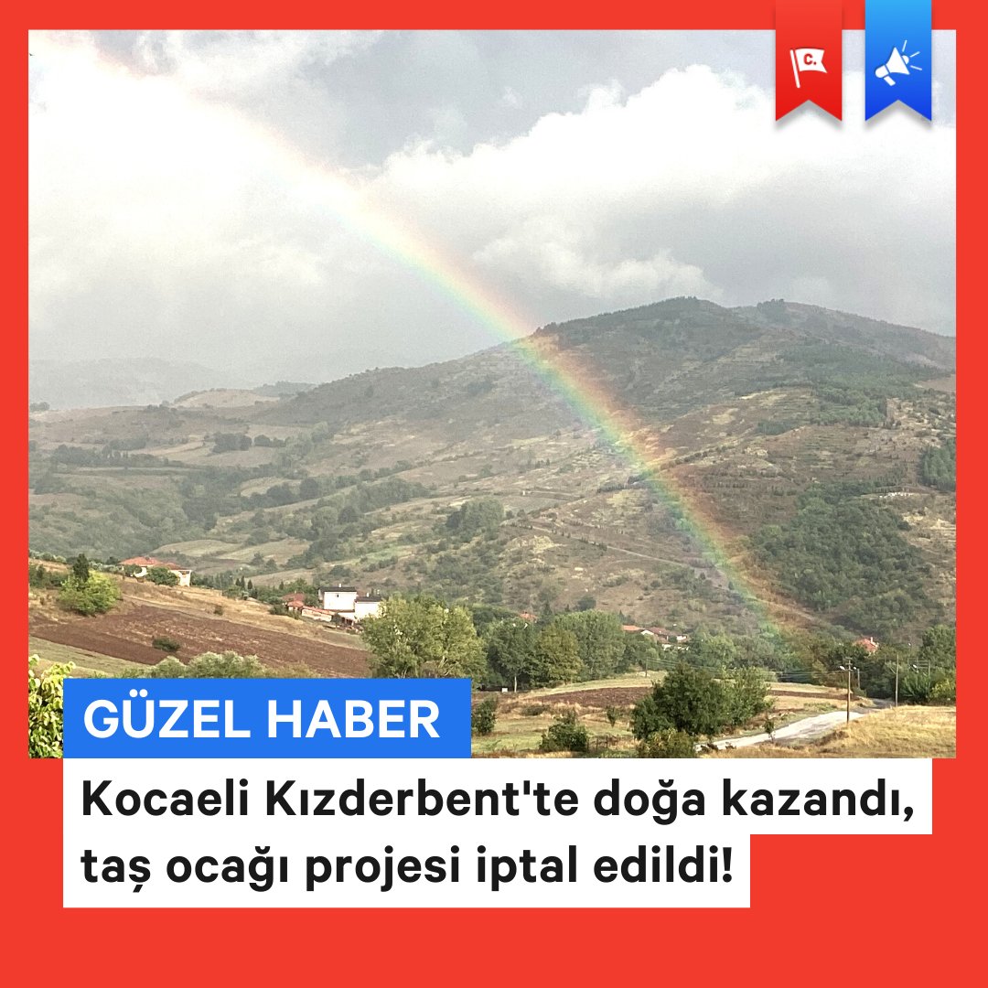 Bir güzel haber daha!

Kazdağları ve zeytinliklerin ardından, Kocaeli Kızderbent'te de doğa kazandı.
#DeğişimMümkün

Açılmak istenen taş ocağı ve kırma eleme tesisine karşı 2 yıldır kampanya yürüten mahalleliler davayı kazandı, projenin ÇED olumlu kararı iptal edildi.
