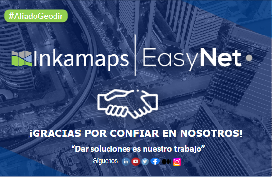 Inkamaps's tweet photo. 😃📌¡Les presentamos a nuestro #Aliado #easynet Inkamaps!🌏📌
✅Seguimos avanzando, gracias por confiar en nosotros.🙌 
✅Conoce más de #Inkamaps aquí: https://t.co/cR23JbUImu
#Empresa #Incamaps #Geodir #geolocalizacion #Cliente https://t.co/Hqy4YjQuJ8