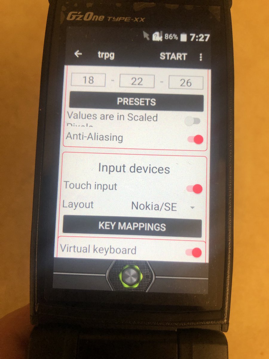 NaoyaShinota's tweet image. So I got this today. And it just wasn’t recognizing the keys. So I looked into it and found out you that J2ME Loader has a “key mappings” feature where you can assign keys to this and that button of your choice. Very convenient for something like this. #Gzone #j2me