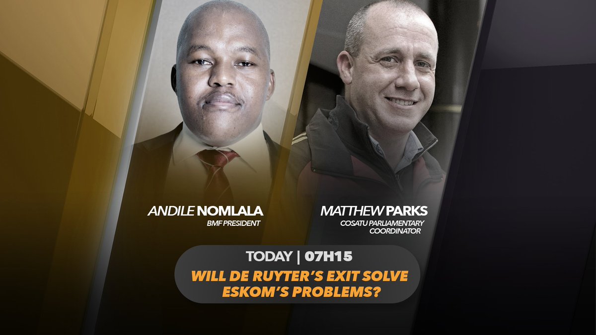 [COMING UP] Andile Nomlala and Matthews Parks will be on the #AMReport405 at 07H15. #Newzroom405