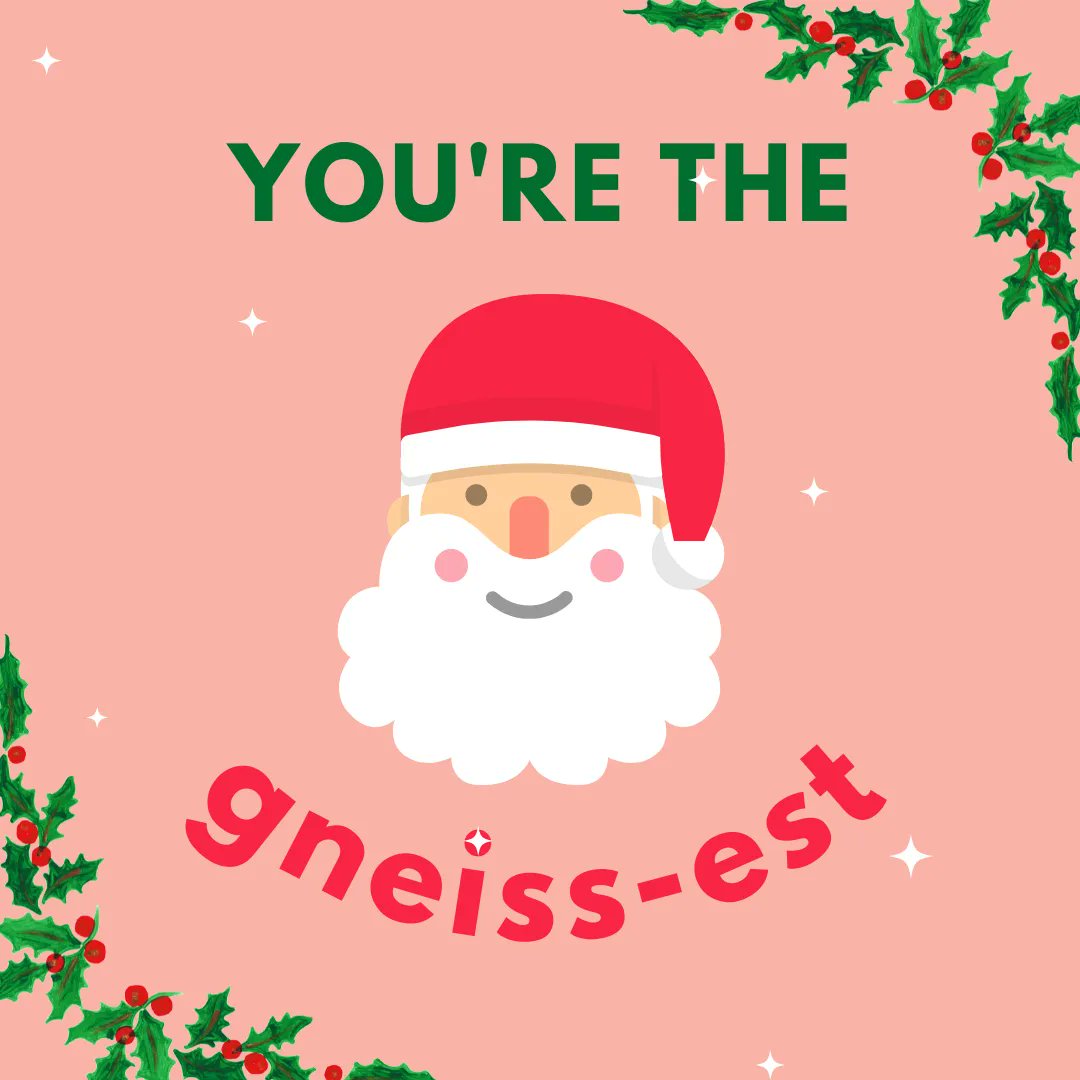 Digirock_Geos's tweet photo. On Santa’s gnaughty or gneiss list, Digirockers clients are the gneiss-est! Our office will be closed between 23/12 to 03/01, however the phone will be manned for any urgent matters. Have a safe, happy and prosperous holiday 🎅 #havearockingchristmas #bootsonground #exploration https://t.co/eiPJiuQtby