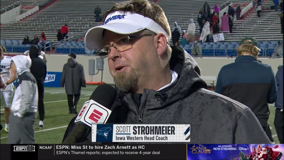 Iowa Western CC head coach Scott Strohmeier has been the program's only coach since it began, and has gone 130-27 with two NJCAA national titles (2012, 2022), and has never had a losing season in 14 seasons.
