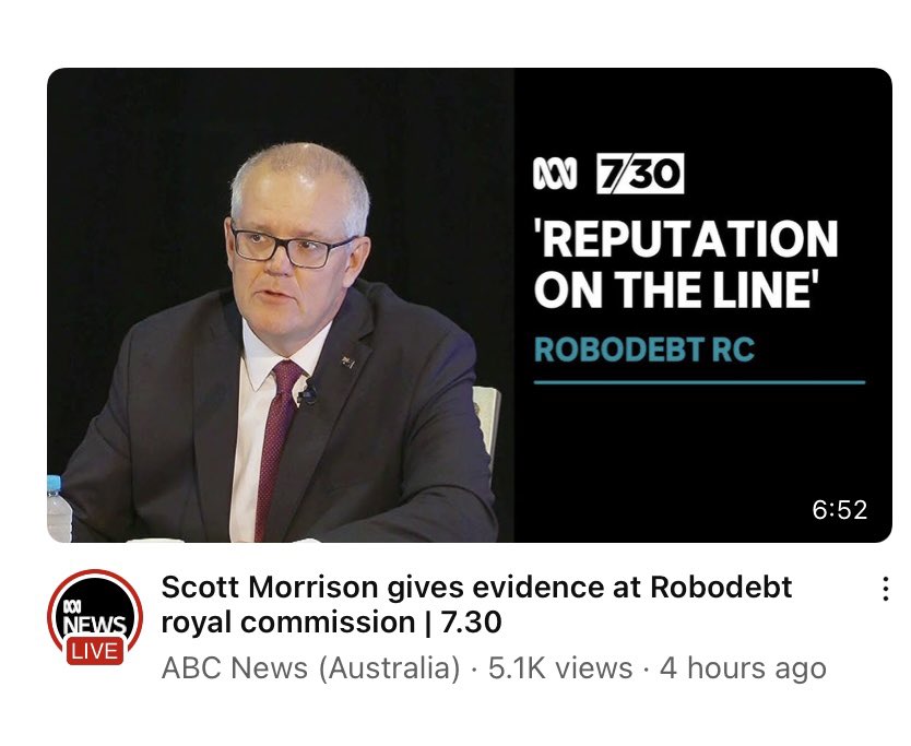 peterhird710's tweet photo. When will the ABC snap out of it’s rightwing delusions?
“Reputation on the line” ? WTF.
A Pentecostal Narcissist leading the worst Gov in Aust history.
He’s fronting a RC into an illegal cash grab scheme.
His reputation is 💩.
#fuckneoliberalism #wakeupabc https://t.co/yrRGuPSxSs