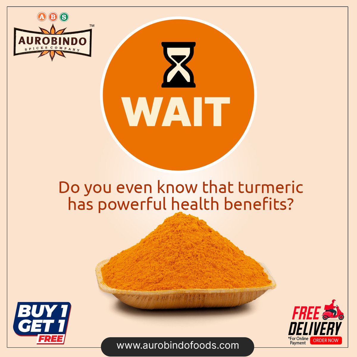 AurobindoSpices's tweet photo. Wait! 🟡✋🏽
Do you even know that turmeric helps in treating cold, cough, skin infections, urinary tract infections and even fatty liver disease?

BUY1GET1

https://t.co/dDMDd9kly0
Call: 8374418009.

#aurobindofoods #spices #turmeric #turemericbenefits #hyderabad #specialoffer https://t.co/q80DW1fABD