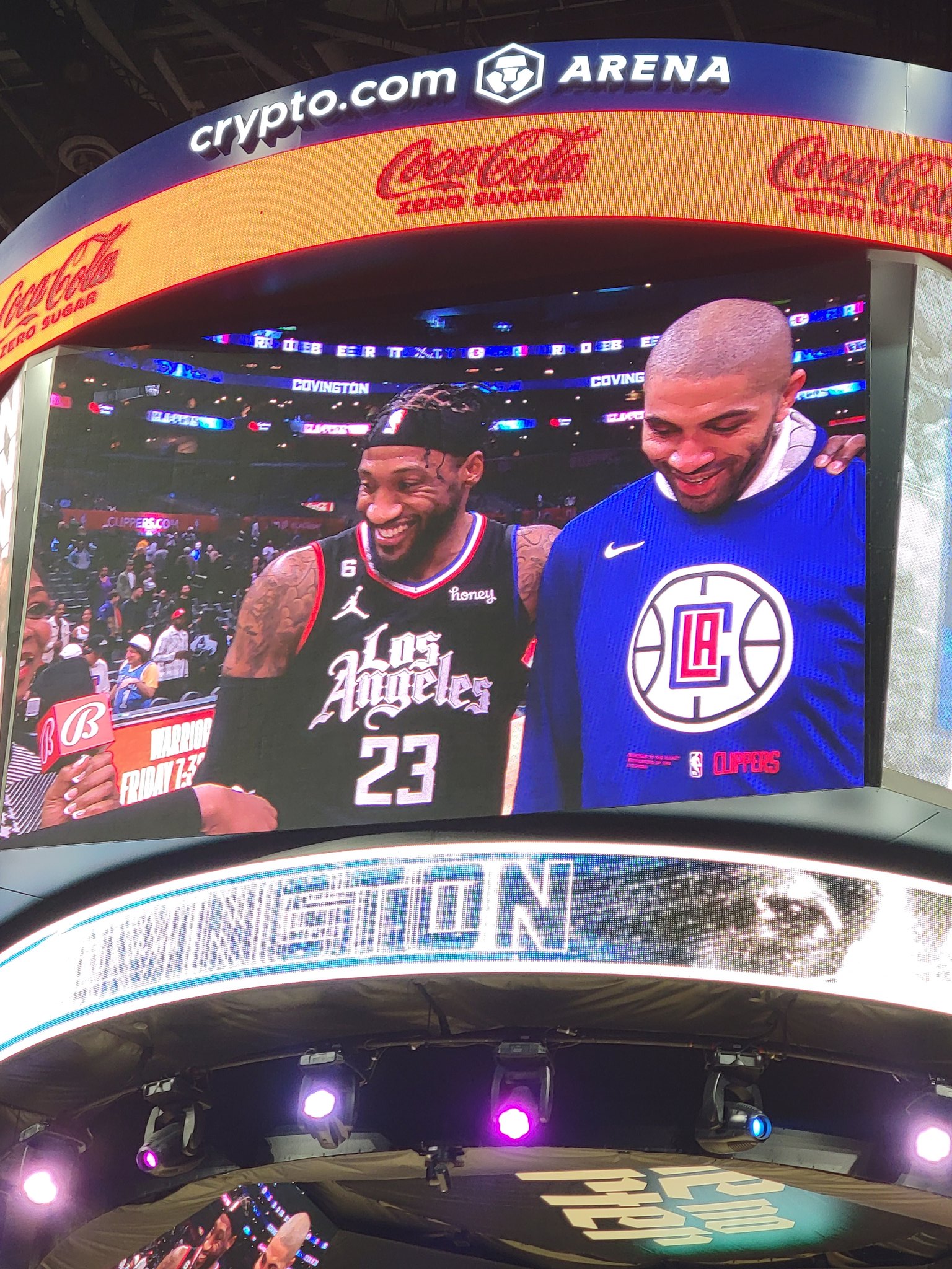The two Clipper birthday boys tonight. Happy birthday Nicolas Batum and Robert Covington! 