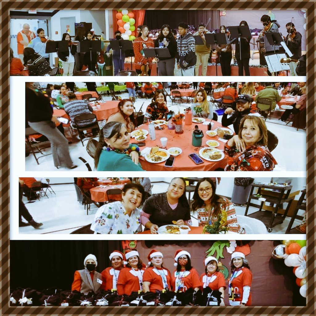 Guillen_Middle's tweet photo. Beautiful luncheon for the DW family today. We had great food, laughs, gift exchange, ugly sweater contest and plain fun! A FAMILY that eats together,  STAYS TOGETHER! 💗 #TeamSISD #ColtNation #NoStraightLineToSuccess https://t.co/VGdcckEuuh
