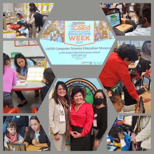 LASchoolsEast's tweet image. Every single student is learning Computer Science at #LucilleRoybalAllardElementarySchool!Congratulations @LraOwls for being selected as the showcase model school for #CSEdWeek2022. #ComputerScience is alive and thriving @LASchools.