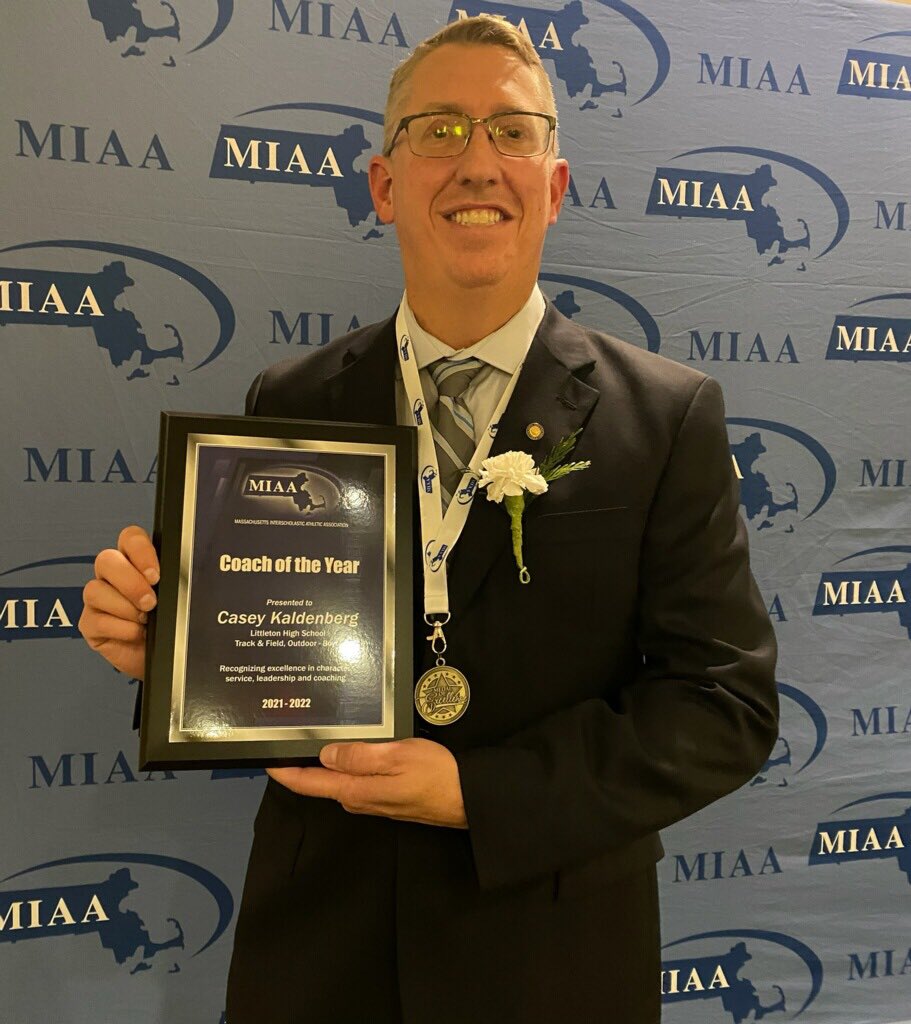 Congratulations to Coach Kaldenberg! Casey is the 2022 MIAA Boys’ Outdoor Track Coach of the Year!