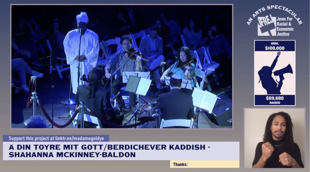 "I shall not be moved from this place until an end there be to all this sorrow &amp; suffering...תְגַּדַּל וְיִתְקַדַּשׁ שְׁמֵהּ רַבָּא."

Tears are flowing after listening to Shahanna McKinney-Baldon perform a piece inspired by the life &amp; work of Gladys Mae Sellers-Smack <a href="/shebaofgza/">Madame Goldye Steiner</a>