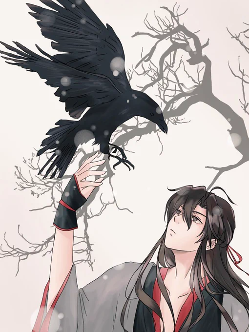 雪と烏と夷陵老祖。#魔道祖師 #MDZS 
