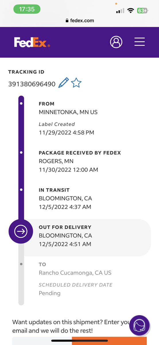 Mambah24's tweet photo. My package out for delivery on Monday, where is it now? Fedex delivery package by feet?@FedEx @FedExHelp https://t.co/KBChgZeZwe