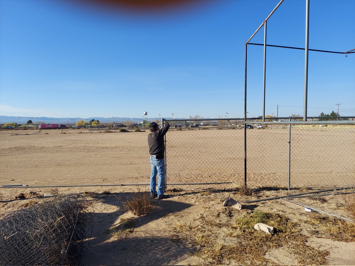 TISD M &amp; O replacing baseball field fence at Coyote Park 👍👏