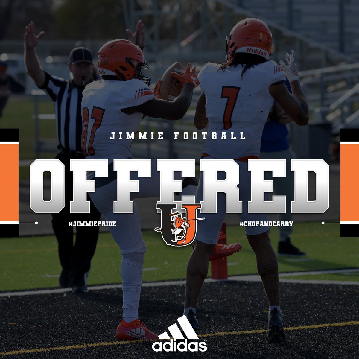 Christian0will's tweet photo. After a good talk with @Coach_Challeen I am very excited to announce that I have been offered a scholarship opportunity to play football at the University of Jamestown! #jimmiepride #chopandcarry @JimmieKnight https://t.co/tkplu2PHky