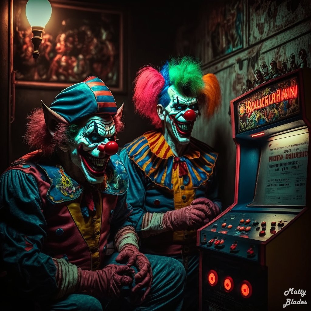 MattyBlades's tweet photo. Clowns at the Arcade https://t.co/fBo80iGp4v