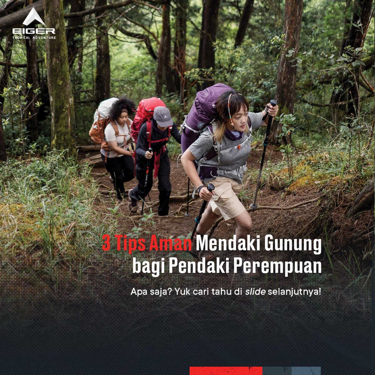 eigeradventure's tweet photo. Kayanya sekarang udah banyak perempuan yang gemar mendaki, nah ini Mimin kasih tips untuk para perempuan yang ingin mulai mencoba pendakian supaya aman dan nyaman~
#EIGERTips #EigerAdventure https://t.co/oS6O1sOcNh