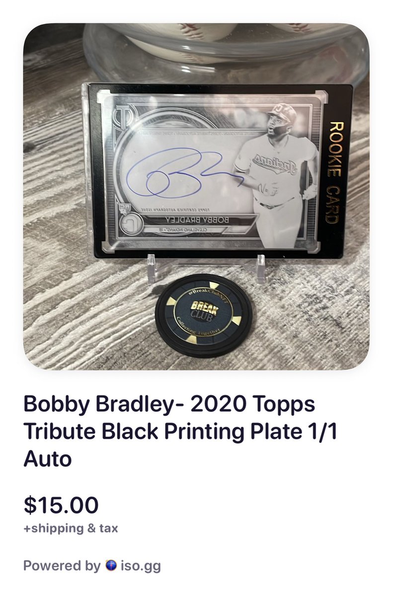 eshecker's tweet photo. Bobby Bradley- 2020 Topps Tribute Black Printing Plate 1/1 Auto #iso 1926: Follow and reply with #iso to claim and purchase! @midwestboxbreak

50% of the sale will support the initiative that is being run by @Cans4Cards. https://t.co/gpeA4tWzcf