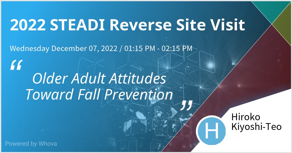 I got to speak at 2022 STEADI Reverse Site Visit. Please check out my talk if you're attending the event!  - via #Whova event app