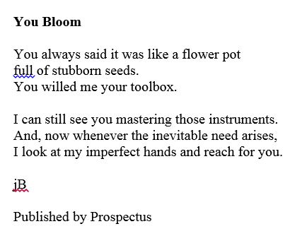 TheB_Line's tweet photo. Thank you @CeliaLisset and @prospectus2012 for bringing poetry to life. This one is for my father. https://t.co/NFw1PxP09H